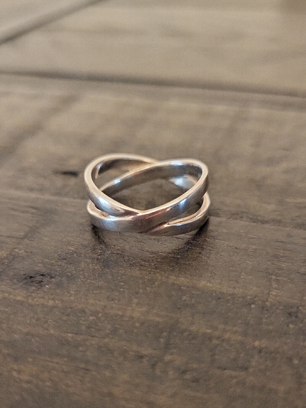 Sterling Silver Crisscross Open Band Ring - Silver